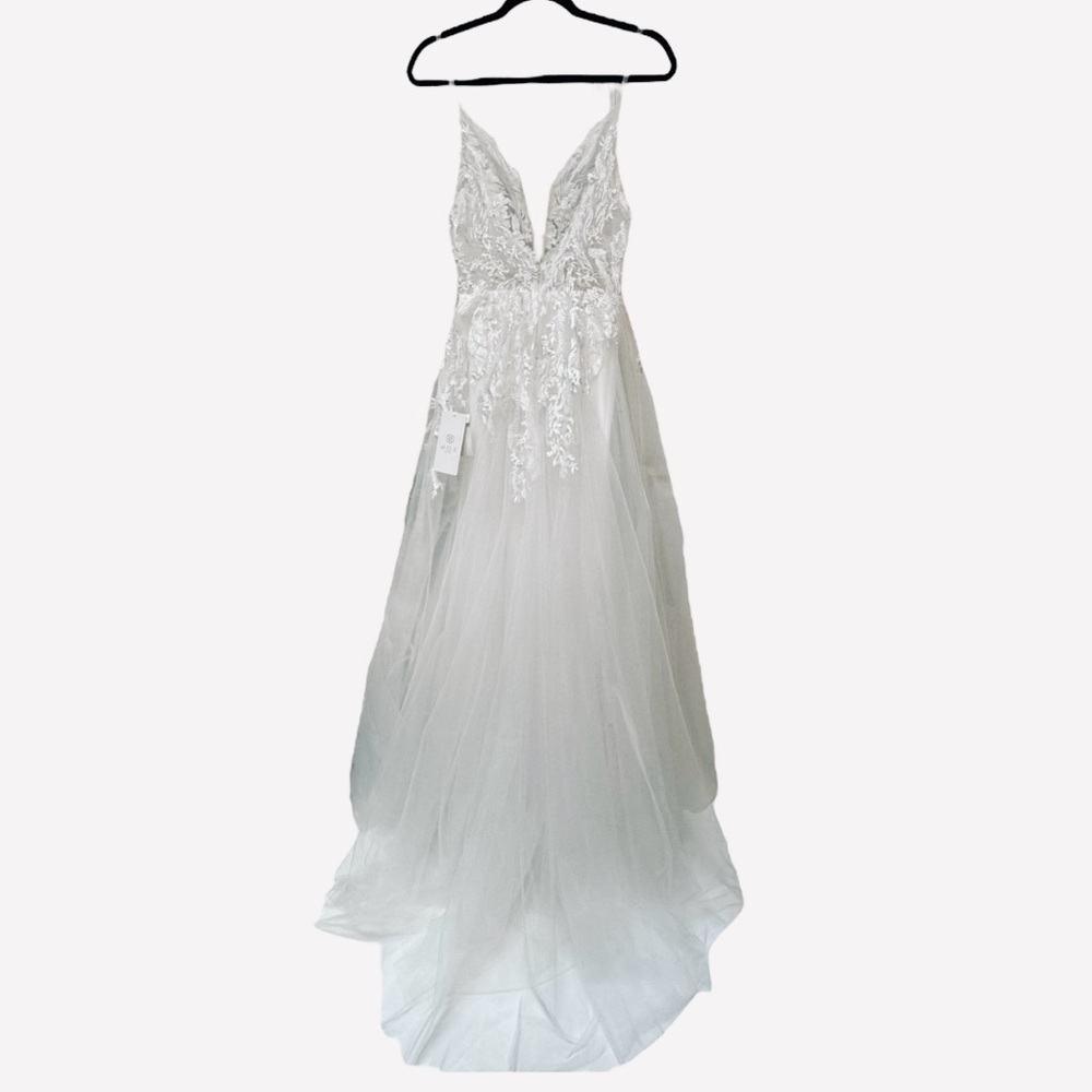 NEW Nox Anabel E442 Embroidered Tulle Wedding Gown Dress - Picture 4 of 11